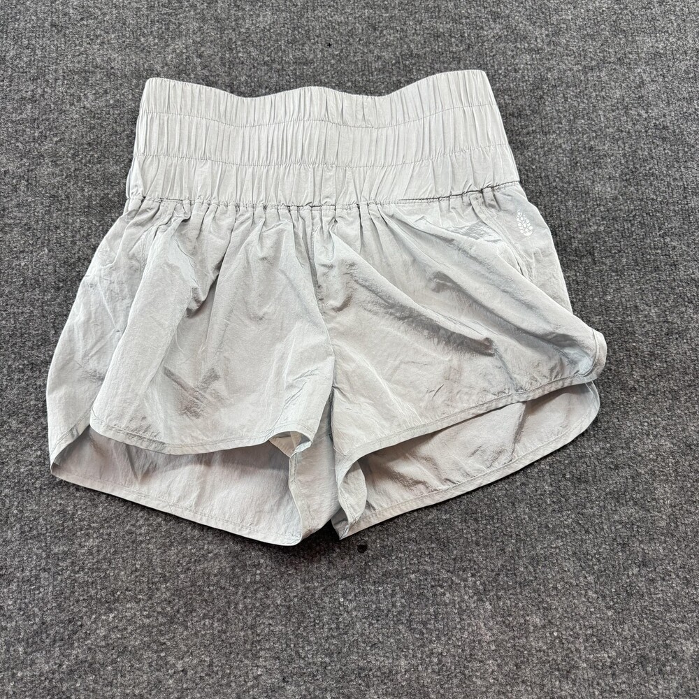 FP Movement Way Home Shorts Womens Medium Gray High Waist Running Gym Athletic